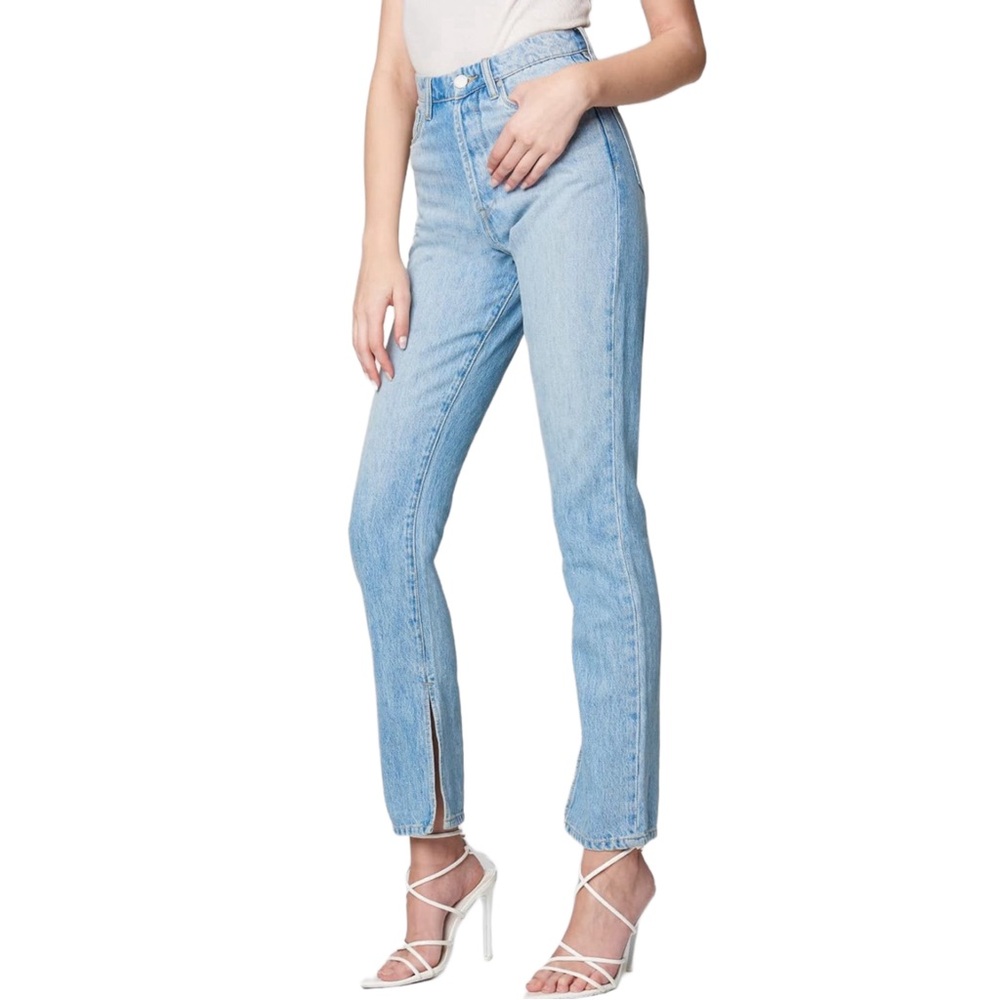 BLANK NYC Slim Straight Leg Denim Jeans With Side Slits In Style Cooper.